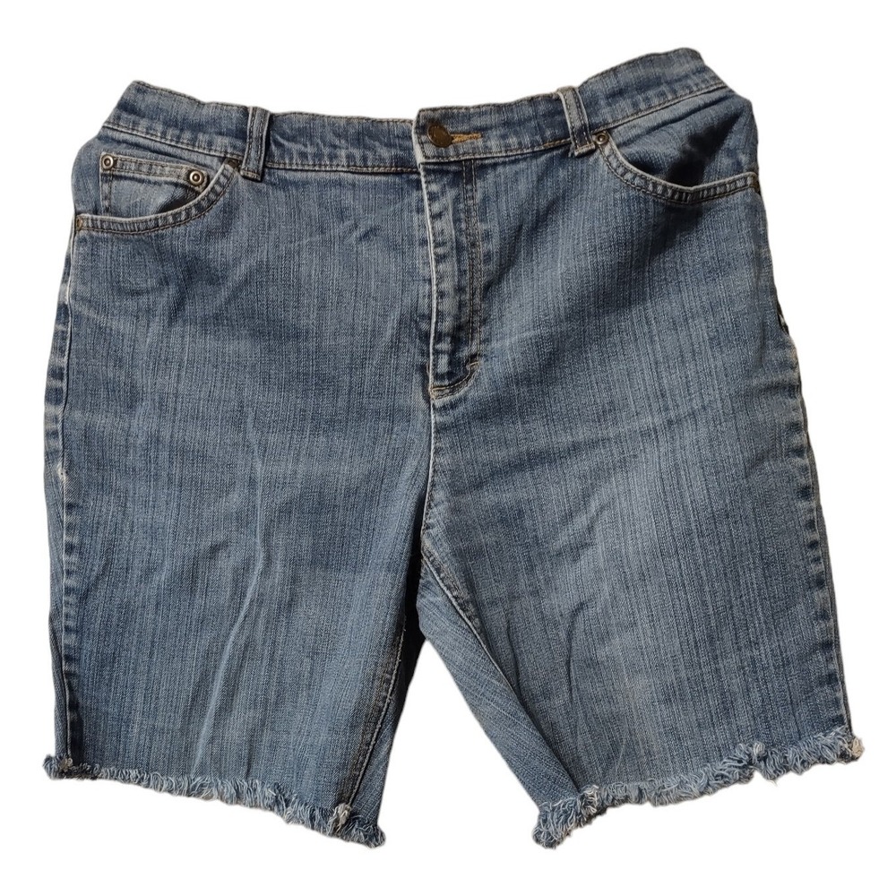 Denim Shorts Charter Club Blue Size 12 Cotton Blend Raw Hem‎ Casual Summer Core